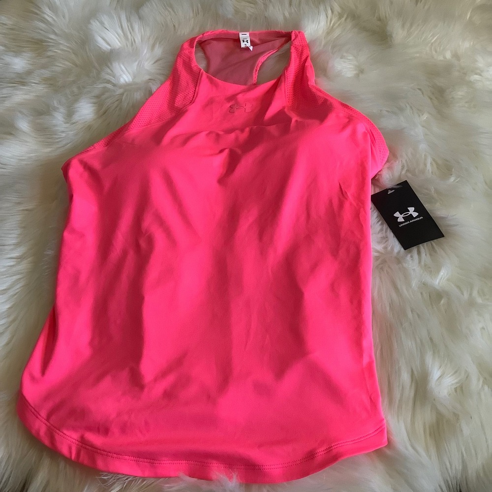 Under Armour Armour Sport 2-in-1 Built n Bra Tank Neon Pink HeatGear XL 1356299 - Picture 6 of 16